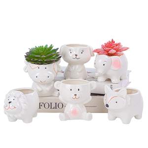 <span class=keywords><strong>Pot</strong></span> à plantes succulentes en céramique pour décoration de jardin bonsaï en forme d'animal - Product Image 4