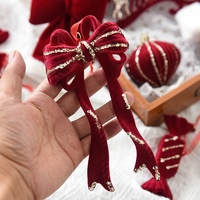 NUCHI - Nouvelle cloche de renne rouge floquée en plastique pour sapin de Noël, fabriquée en Chine