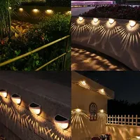 Lampe solaire murale extérieure étanche pour clôture, éclairage de jardin à LED, décoration feston pour marches de jardin, patio, escaliers, 1-24 pièces