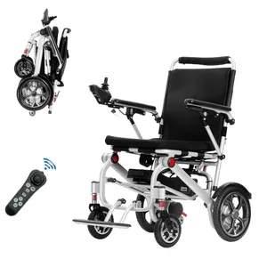 เก้าอี้ล้อมอเตอร์พับได้สำหรับผู้พิการรถเข็นไฟฟ้าน้ำหนักเบาสำหรับผู้พิการ