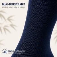 Chaussettes de compression en bambou unisexe, hauteur genou, à compression ferme, à double densité, tricotées, avec logo personnalisé, OEM, vente en gros, approvisionnement en vrac