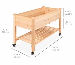 Lit <span class=keywords><strong>de</strong></span> <span class=keywords><strong>jardin</strong></span> <span class=keywords><strong>surélevé</strong></span> en bois détachable avec roues pour le soin des plantes en pot <span class=keywords><strong>de</strong></span> fleurs pour les outils alimentaires et les vêtements - Product Image 3