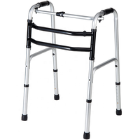 Déambulateur pliable en aluminium à un seul bouton certifié CE, réglable en hauteur, léger, antidérapant, pour personnes handicapées, 136 kg
