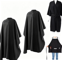 Cape de coiffure personnalisée de haute qualité outils de barbier à la main Cape de coupe de cheveux en polyester de luxe trous de cape de haute qualité en gros