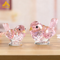 Sculpture d'oiseau en cristal coloré sculpté, moderne, simple et créative, pour décoration intérieure, emballage cadeau, collection 2026, idéal pour les fêtes