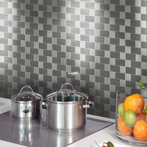 Blanco gris negro tira de mármol azulejo baño backsplash entrada de la pared azulejos de mosaico de escala de pescado - Product Image 5