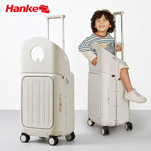 Premium Travel Case CE RoHS 20 24 Inch Aluminum Frame PC Material Side Open USB Charging Port Luggage Rideon Seat for Kids - Product Image 1