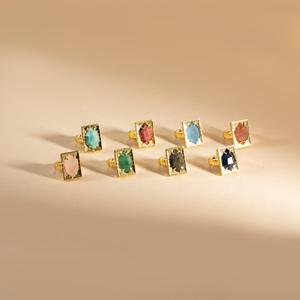 Rectangular Natural Stone <strong>Ring</strong> Emerald Cut Amazonite <strong>Lapis</strong> <strong>Lazuli</strong> Vintage Ornate Band Boho Ethnic Healing Crystal Statement <strong>Ring</strong> - Product Image 6