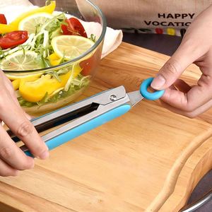 Stainless Steel Food With Silicone Tips Heat Resistant Barbecue Grill <b>Kitchen</b> Bbq <b>Tongs</b> - Product Image 5