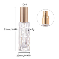 Atomiseur de parfum miniature 10 ml, rechargeable, portable, en forme de melon amer, flacon de parfum vide en verre transparent, flacon de recharge pour vaporisateur de parfum