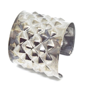 2024 Christmas Mexico <b>Silver</b> Material <b>Bracelet</b> <b>Cuff</b> Spring Chunky Open Bangle 8mm Horn Bone Geometric Patina Multicolor Bangle - Product Image 1