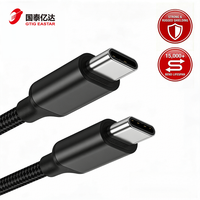 Câble de données USB-C vers USB-C tressé en nylon de haute qualité, charge rapide PD 30W, avec conducteur en cuivre pur pour ordinateur, iOS et écouteurs