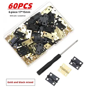 Cerniere Wigeon-Wugeon per Commercio Transfrontaliero, 60 Pezzi in Scatola, Mini Cerniere da 6mm in Ferro, Angolo Retto, Stampate, Galvanizzate, per Scatole Regalo e Rilegatura a Fogli Mobili - Product Image 3