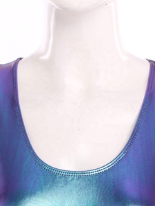 Mono metálico sin mangas para mujer, con cuello redondo, de longitud completa, brillante, para actuaciones en escenario, personalizado. - Product Image 4