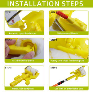 Extentool <span class=keywords><strong>Rodillo</strong></span> de pintura con mango, cepillo de cerdas suaves, herramienta <span class=keywords><strong>para</strong></span> limpieza de paredes y <span class=keywords><strong>techos</strong></span> del hogar, <span class=keywords><strong>rodillo</strong></span> <span class=keywords><strong>para</strong></span> <span class=keywords><strong>recortar</strong></span> pintura - Product Image 4