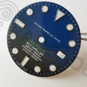 29mm/28.4/27.5mm Modified Watch Dial Ice Blue Luminous Suitable for 2824/3235 Movement Watch Calendar SEA Surface