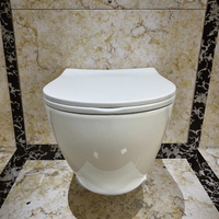 Cuvette de toilette moderne en céramique monobloc sans rebord pour la maison, réservoir dissimulé, WC suspendu, toilette pour villa, salle de bain