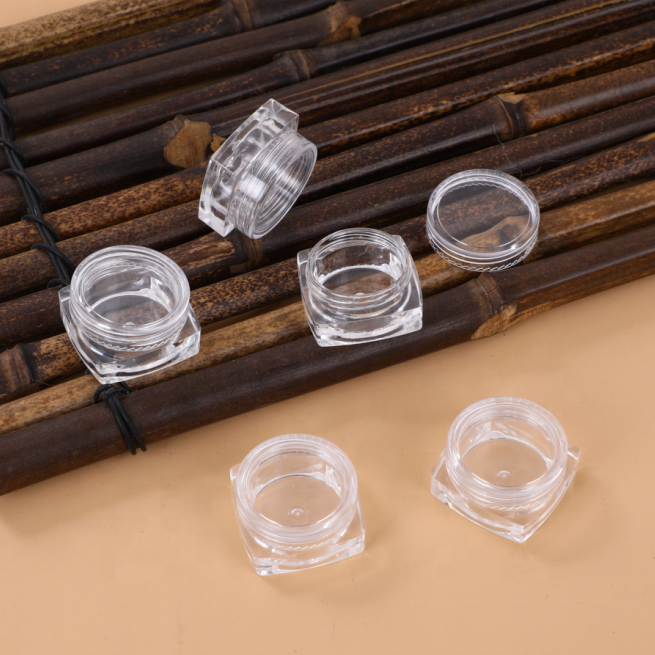 3g 5g Clear PS Plastic Cosmetic Jar Luxury Container with Screw Top Lids for Skin Care Samples