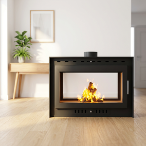 Cheminée à <span class=keywords><strong>bois</strong></span> PANSEE TH-930 à double vitrage, construction en fonte, design moderne, installation autonome, durable - Product Image 5
