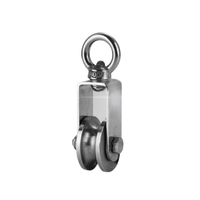 Anillo de elevación de bloque de corona Universal, polea pequeña, rodamiento Industrial de acero inoxidable 304, Rueda ranurada con rueda de pista de cuerda de alambre