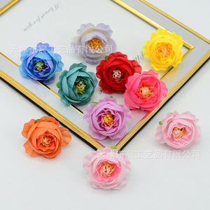 ดอกกุหลาบไหมสไตล์ยุโรปขนาดเล็ก 4 ซม. ของ Dongchen Crafts วัสดุสำหรับงาน DIY ตกแต่งผมและกล่องดอกไม้ - Product Image 3