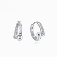Boucles d'oreilles créoles géométriques à motifs croisés pour femmes et jeunes filles, en argent sterling 925, bijoux de fête, de mariage et cadeaux