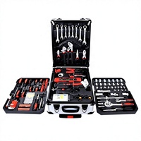 Juego de Llaves de Trinquete Mecánicas de Acero CRV de 187 Piezas con Garantía de 3 Años, Estuche de Aluminio con Ruedas, Kit de Herramientas Profesional para Reparación de Automóviles