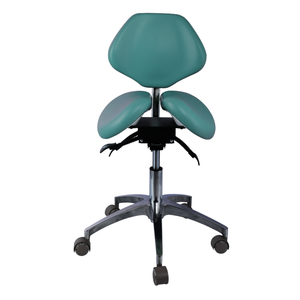 Dental Twin Saddle Stool Ergonomic Doctor Chair Adjustable PU Leather Medical Stool with Wheels for Clinic Salon - Product Image 4