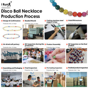<span class=keywords><strong>IRun</strong></span> Color personalizado Disco béisbol Bling collar de cadena con cuentas Rhinestone Sparkle Drip Disco Ball Bead collar de béisbol - Product Image 6