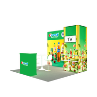 Stand d'exposition modulaire 10x10 pieds à montage sans outil, comptoir LED portable pour publicité et salons professionnels