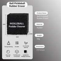 Grand bloc de nettoyage en caoutchouc noir pour raquette de pickleball, éliminateur de saleté, nettoyeur de surface pour face de raquette de pickleball