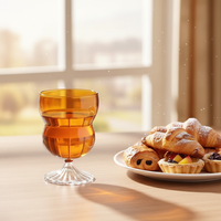 Coupelle à café au lait vert-orange soufflée à la main, verre à vin coloré en forme de gourde, élégant gobelet à glace en borosilicate de 300 ml