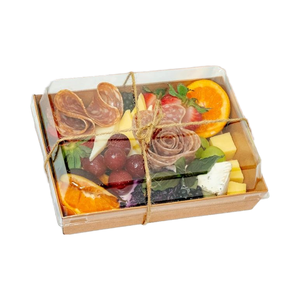 Confezione da 25 Scatole in Carta Kraft Riciclabile <span class=keywords><strong>7x5</strong></span> Pollici con Coperchi Trasparenti, Contenitori Usa e Getta per Alimenti e Dessert - Product Image 1