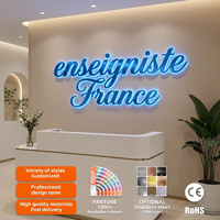 Enseignes rétroéclairées LED personnalisées de qualité supérieure, logo 3D rétroéclairé LED, signalétique en acier inoxydable pour les entreprises et les devantures de magasins