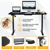 Bureau de travail électrique moderne à double moteur, réglable en hauteur sur 2 niveaux, avec fonctions assis-debout pour ordinateur portable