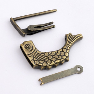 Antique Fish Head Lock Brass Zinc Alloy Traditional Style Wooden Door Furniture Lock Durable Hardware - Product Image 2