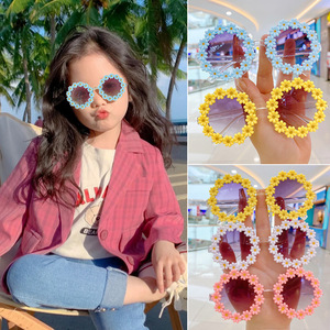 Kids <b>Sunglasses</b> 2022 <b>Round</b> Flower Fashion Children <b>Sunglasses</b> Girls Baby Shades Glasses UV400 - Product Image 4