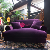 Canapé trois places en velours violet foncé de style nord-européen Yicheng Beauty pour salon, meubles design pour la maison