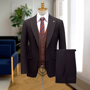 Ensemble de robe rayée trois pièces <span class=keywords><strong>pour</strong></span> homme Chaussures plates à simple boutonnage de taille plus transfrontalières autonomes - Product Image 4