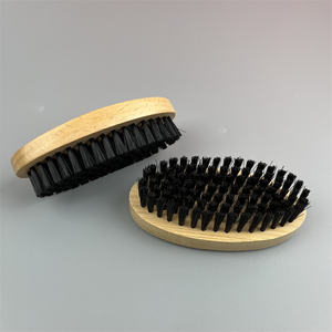 Stock de fábrica, nailon cepillo de cerdas de bambú y láser personalizado con logotipo, cepillos de barba de bambú medio duro para el aseo de los hombres - Product Image 4