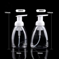 Bouteille Pompe Ronde Transparente 250ml 300ml pour Savon Liquide, Gel Douche, Nettoyant Visage, Mousse – Approvisionnement Direct Usine