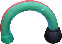 Arche gonflable arc-en-ciel de 6 pieds pour la Saint-Patrick, porte-bonheur irlandais, avec lumières LED pré-éclairées, décoration extérieure