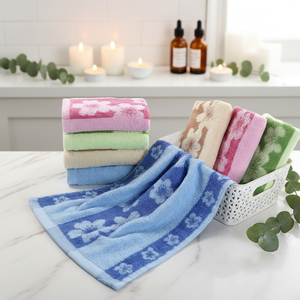 <span class=keywords><strong>Serviette</strong></span> de Visage en Coton Jacquard Coloré 80 Grammes/pièce 32*72 cm, 20% Polyester, Lots en Stock à Prix Abordable, Meilleure Vente - Product Image 1