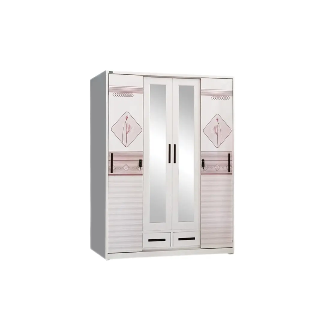 Factory Closet Frame Cabinet Metal Locker Swing Door With Mirror Bedroom Wardrobe Picture Steel Transfer Pattern Almirah