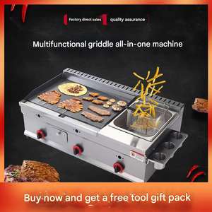 <span class=keywords><strong>Friteuse</strong></span> commerciale Gril à <span class=keywords><strong>gaz</strong></span> professionnel <span class=keywords><strong>Friteuse</strong></span> commerciale Comptoir en acier inoxydable Plaques à steak et friteuses à <span class=keywords><strong>gaz</strong></span> - Product Image 2