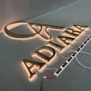 Luminous Letter Store Outdoor Backlit Acrílico Sinal 3d Led Iluminado Light Channel Letter Custom Electronic Sign For Business