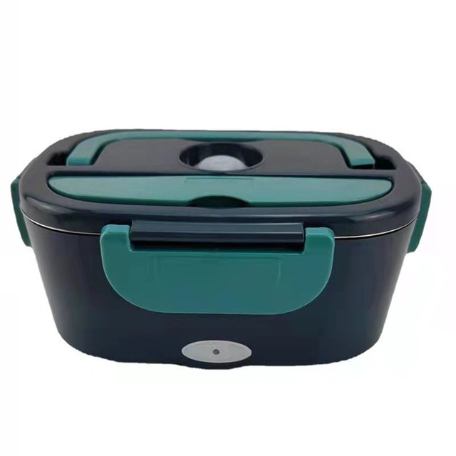 Portable Electric Heating Lunch Boxes 3 In1 Water Free Food Heater Bento Box With Fork and Spoon
