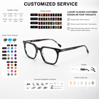 Personnalisation de lunettes optiques en acétate de luxe, fabriquées à la main, de haute qualité, tendance et élégantes, pour un usage quotidien, OEM/ODM