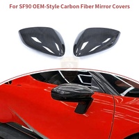 Coques de rétroviseurs latéraux en fibre de carbone sèche style OEM pour Ferrari SF90, préimprégnées, paire, vente en gros directe usine
