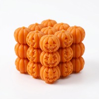 Bougie parfumée en forme de citrouille d'Halloween, cube Rubik, décoration créative et amusante pour la maison, souvenir de festival, cadeau